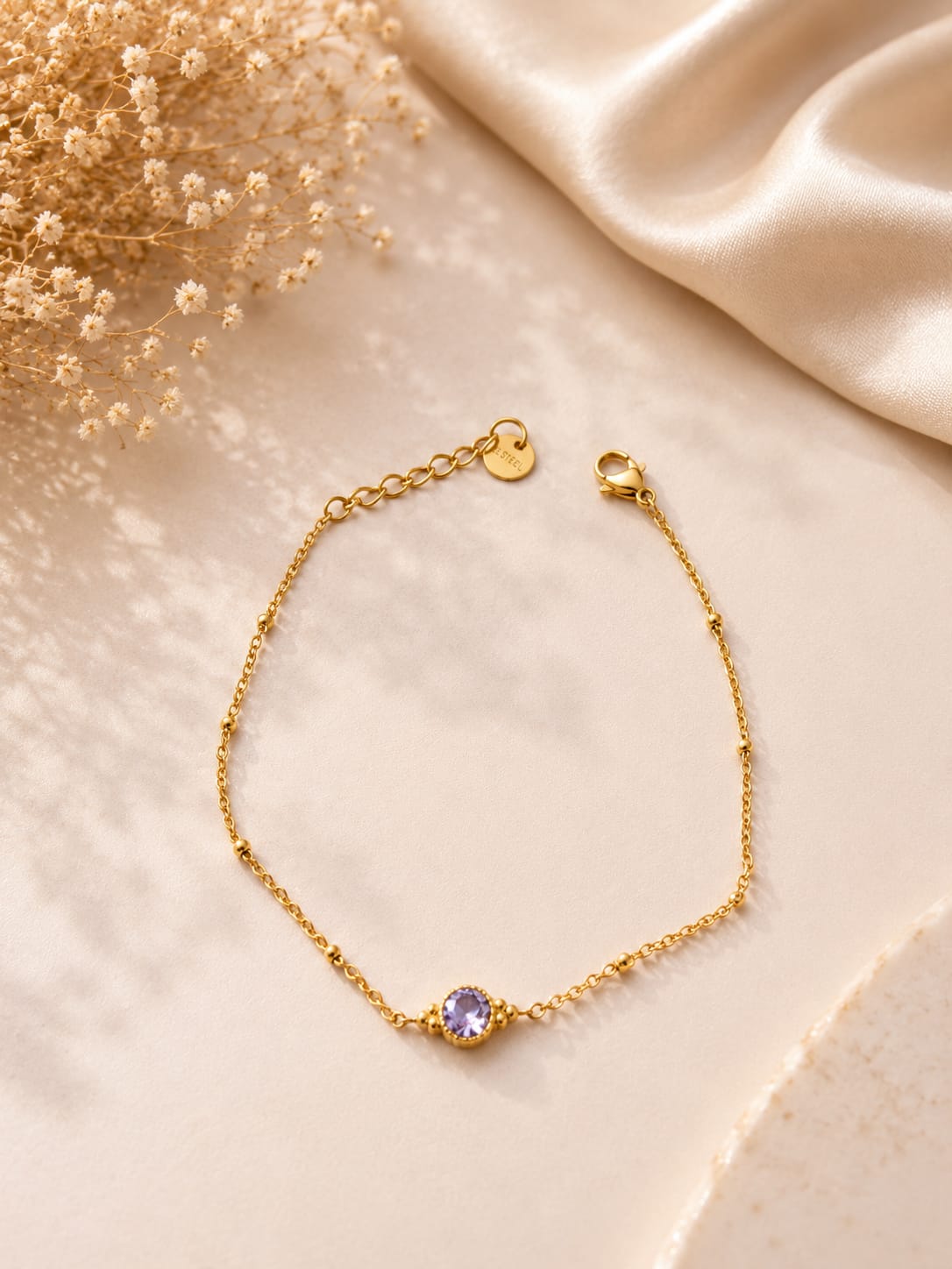 pulsera cristal morado