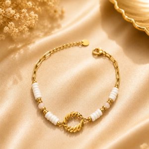 pulsera piedra blanca