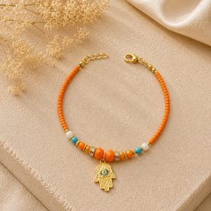 pulsera étnica naranja