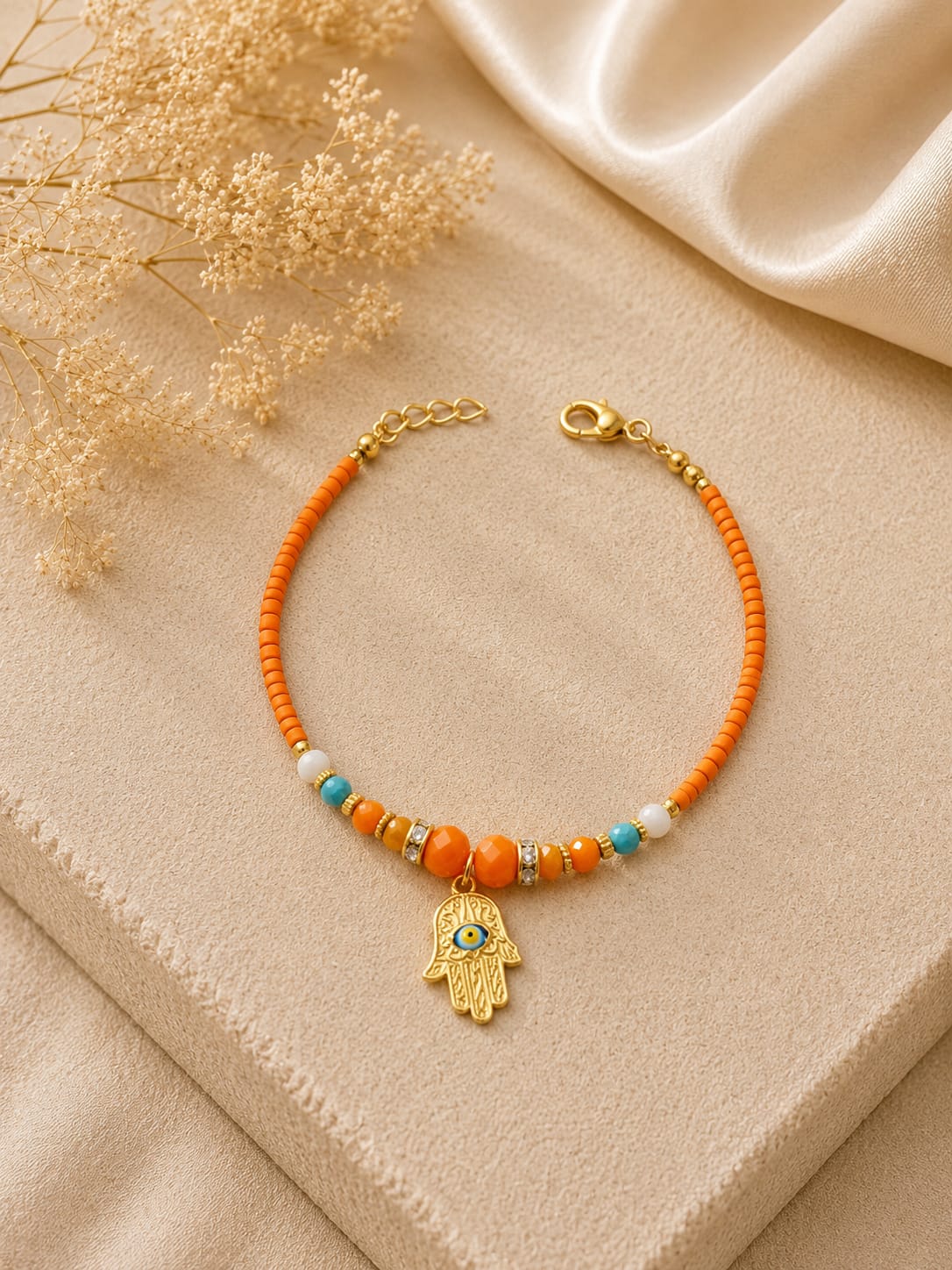 pulsera étnica naranja