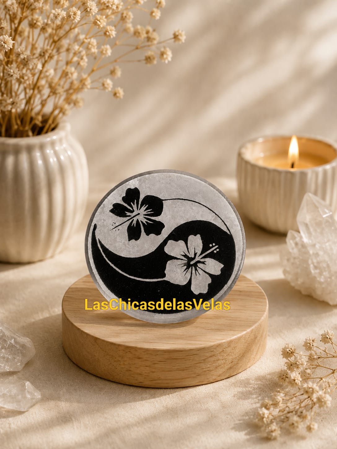 selenita placa ying yang 8cm