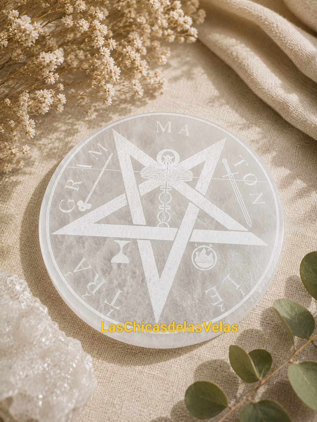 Selenita Placa grabada Tetragramaton