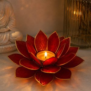 Porta vela loto Rojo