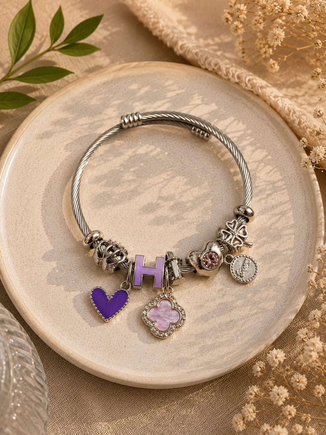 pulsera Trébol morado