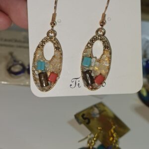 Pendientes ovalado minerales mix
