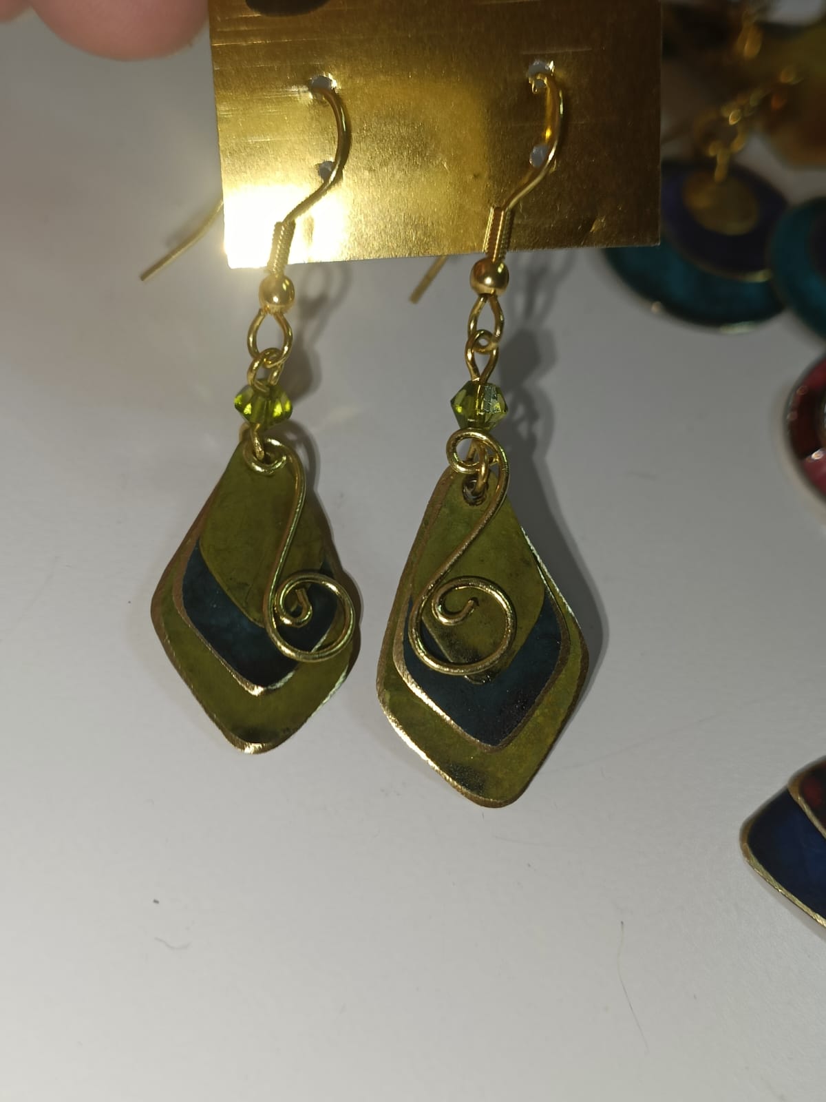 Pendientes 3 capas rombo