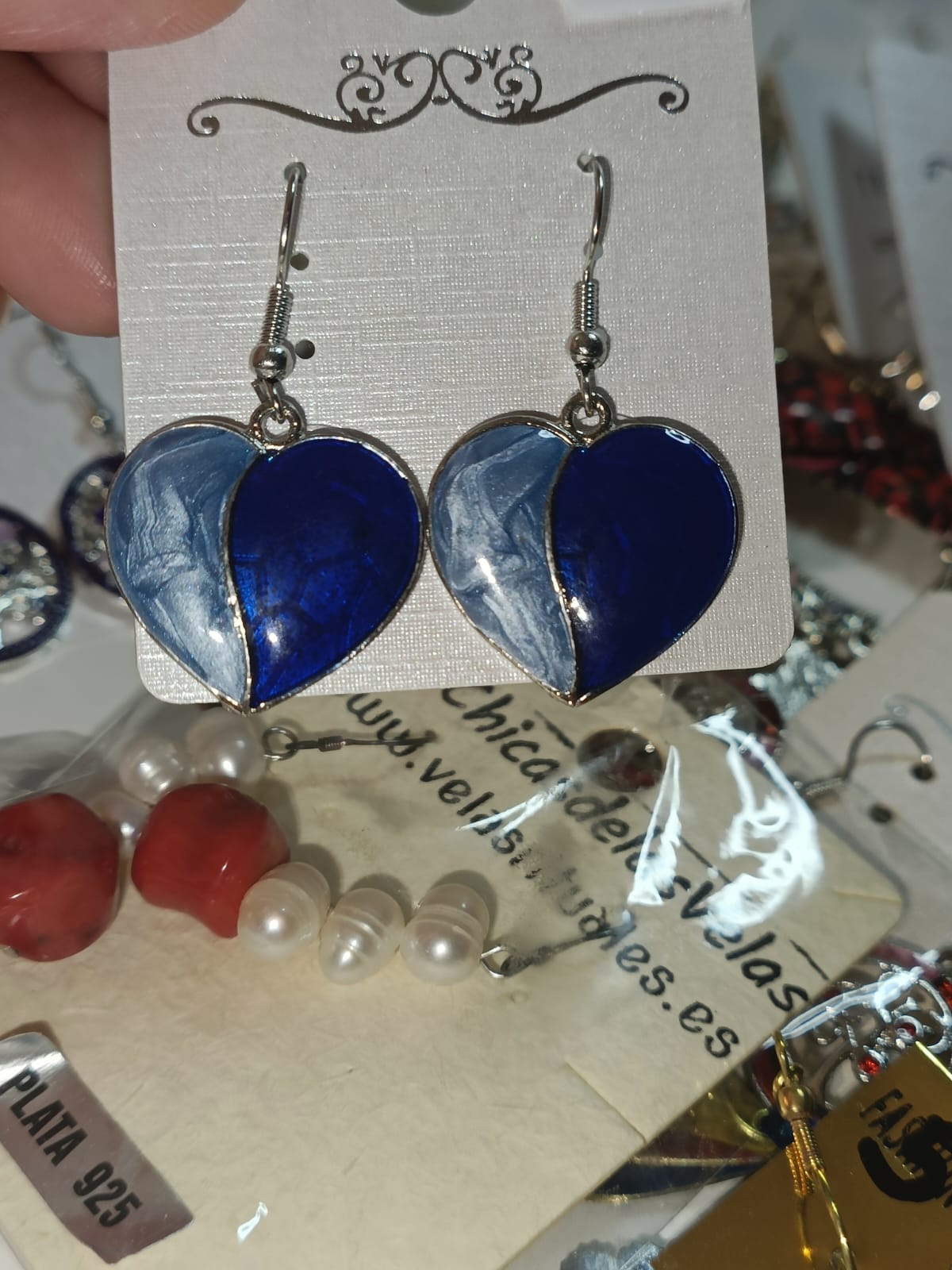 Pendientes Corazones azules