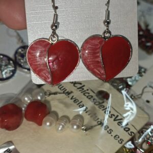 Pendientes Corazones rojos