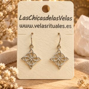 Pendientes nudo de bruja Plata -protección y energía