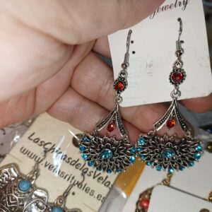 Pendientes flor azul