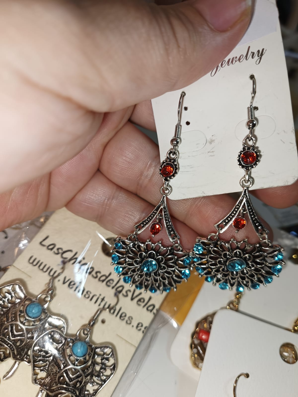 Pendientes flor azul