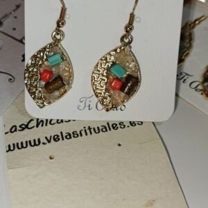Pendientes hoja minerales mix