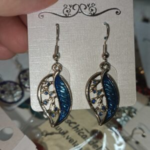 Pendientes Hojas azules