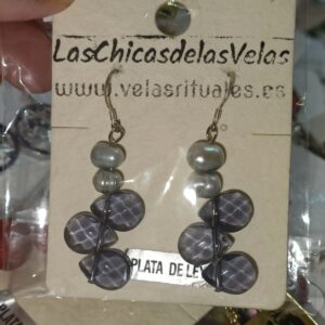 Pendientes perla gris - Plata