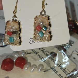 Pendientes rectángulo minerales mix