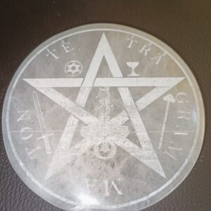 Selenita Placa grabada  pentagrama
