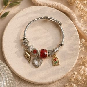 pulsera corazón de cristal