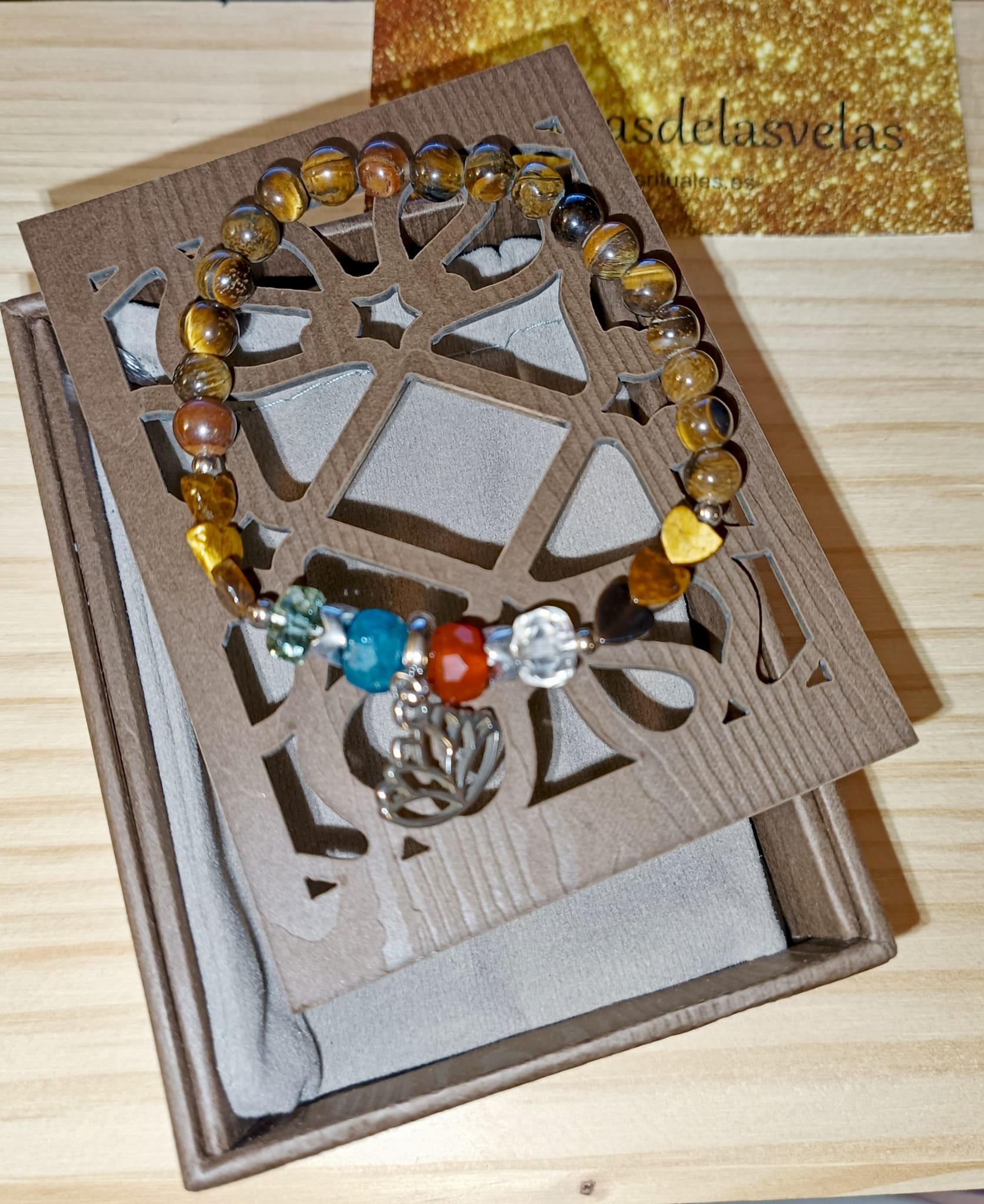 Pulsera Ojo de tigre con dije