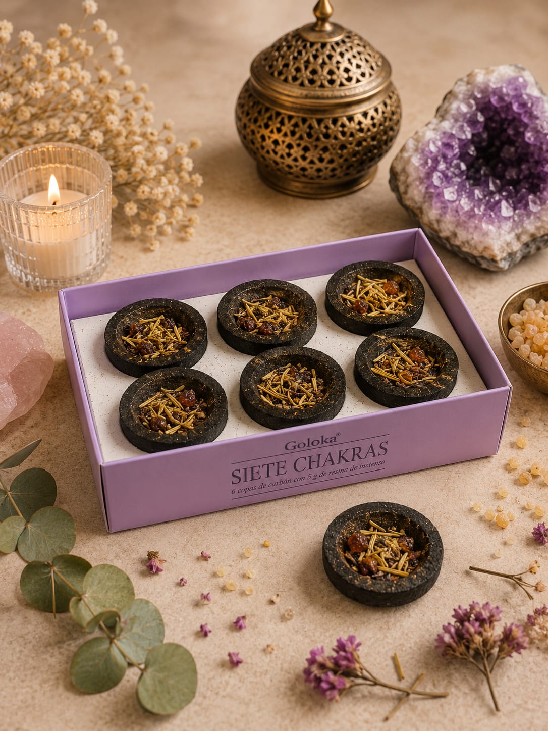 Copas de carbón - siete chakras