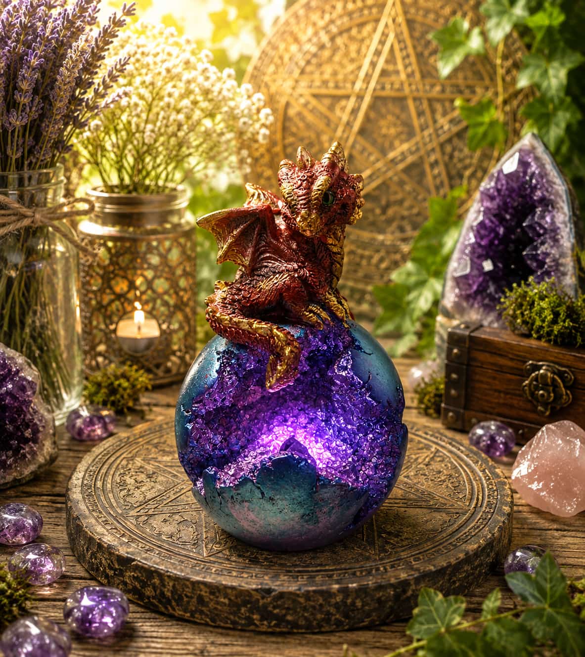 Figura Dragón Lámpara
