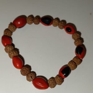 Pulsera Huayruro con Rudraksha