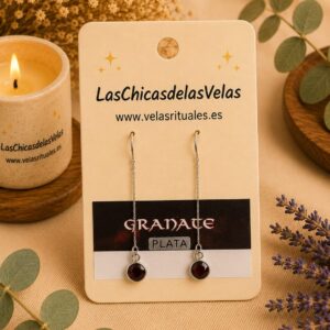 Pendientes Granate - plata