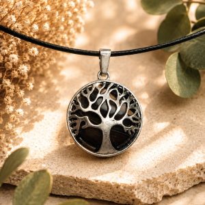 Colgante Ágata Marrón - árbol de la vida