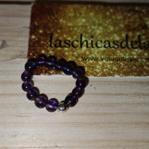 Anillo elástico Amatista - plata