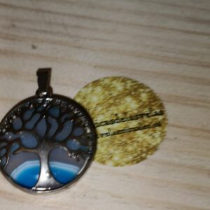 Colgante Ágata Azul -Árbol de la vida