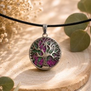 Colgante Rubí con Zoisita - árbol de la vida