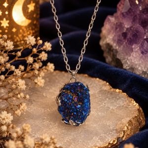 Colgante Druzy Azul     Brillo, intuición y Energía