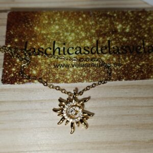 Collar espiral dorada acero