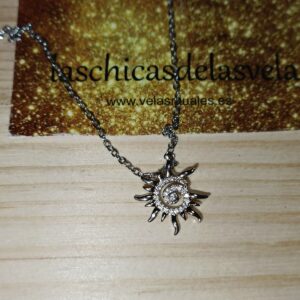 Collar espiral plateada acero