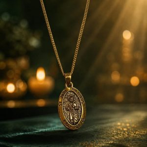 Collar San Judas Tadeo relieve dorado