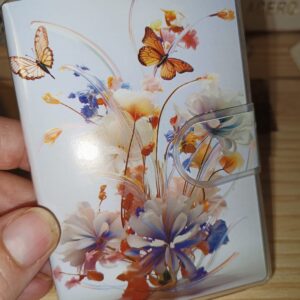 Libreta bolso flores blancas