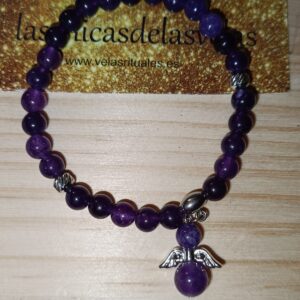 Pulsera Amatista con dije 6 mm