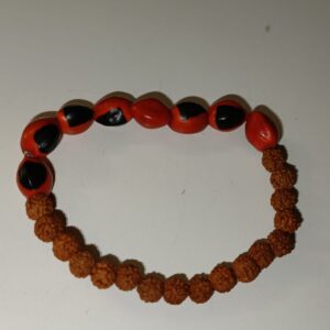 Pulsera Huayruro con Rudraksha