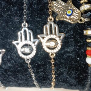 pulsera mano de Fátima con Ojo turco dorada