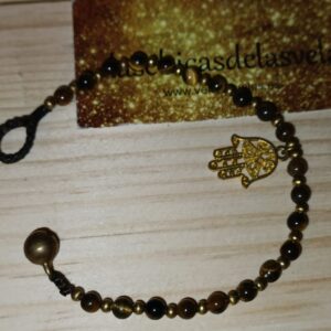 pulsera ojo de tigre - mano de fátima