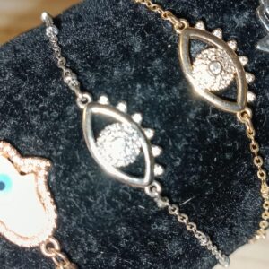 pulsera ojo turco plateada