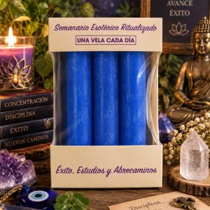 velas esotéricas ritualizadas  Éxito, estudios y Abre caminos