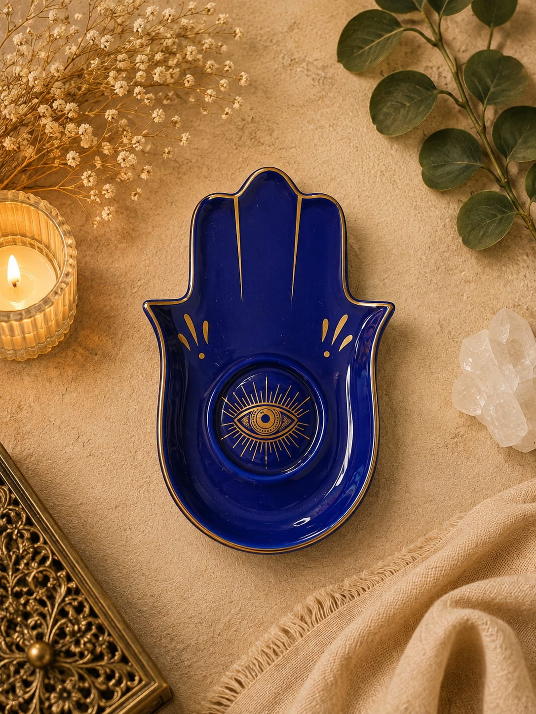 Mano de Fátima azul