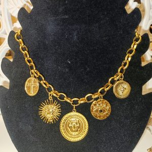 Collar monedas dorado
