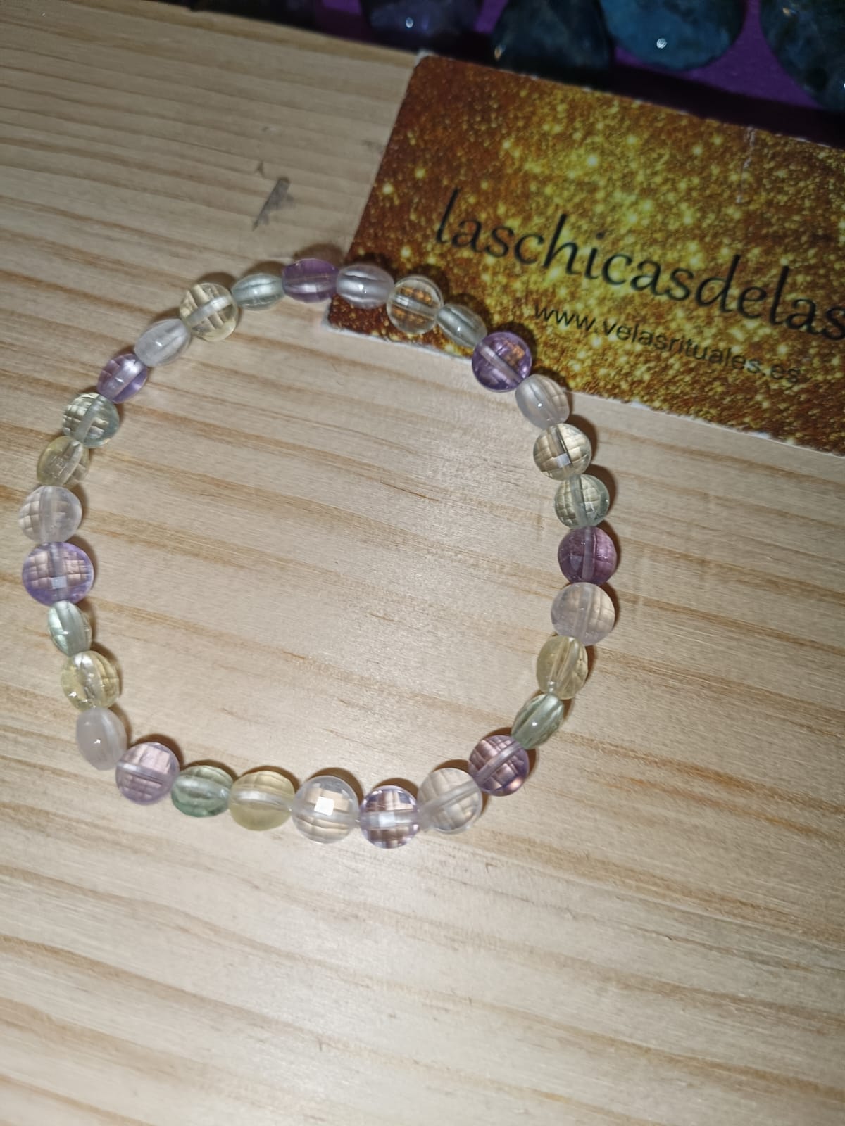 Pulsera Fluorita tallada