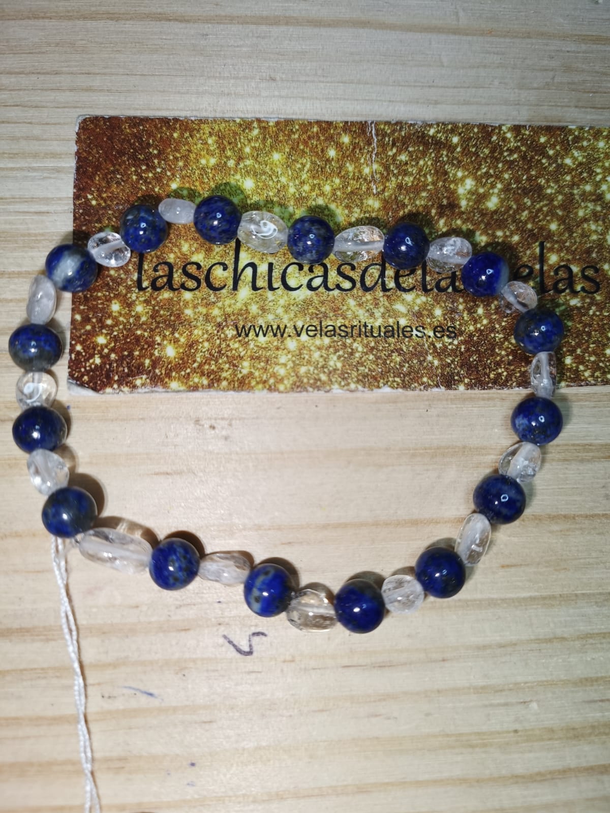 Pulsera Lapislazuli y cuarzo tamaño grande