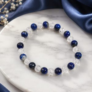 Pulsera Lapislazuli y cuarzo tamaño grande