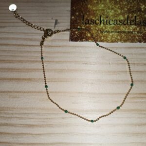 Tobillera cristales verdes