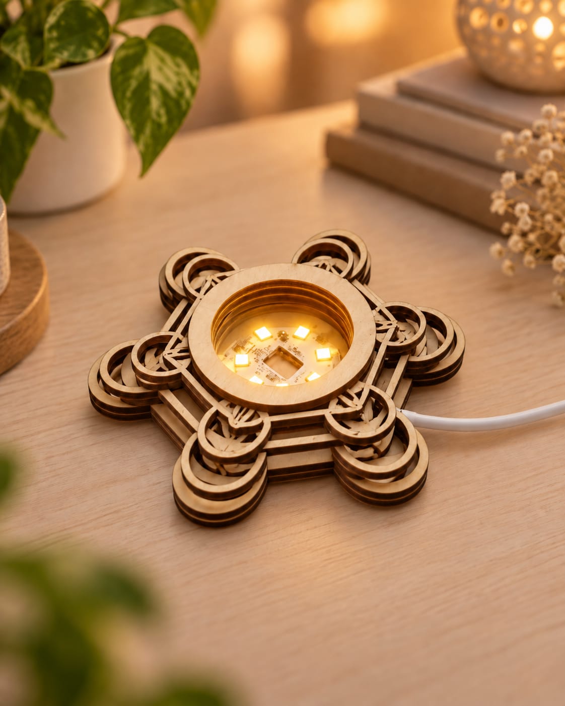 Luz led para minerales Cubo de Metatrón