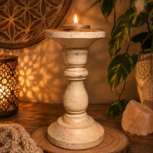 Porta velas madera