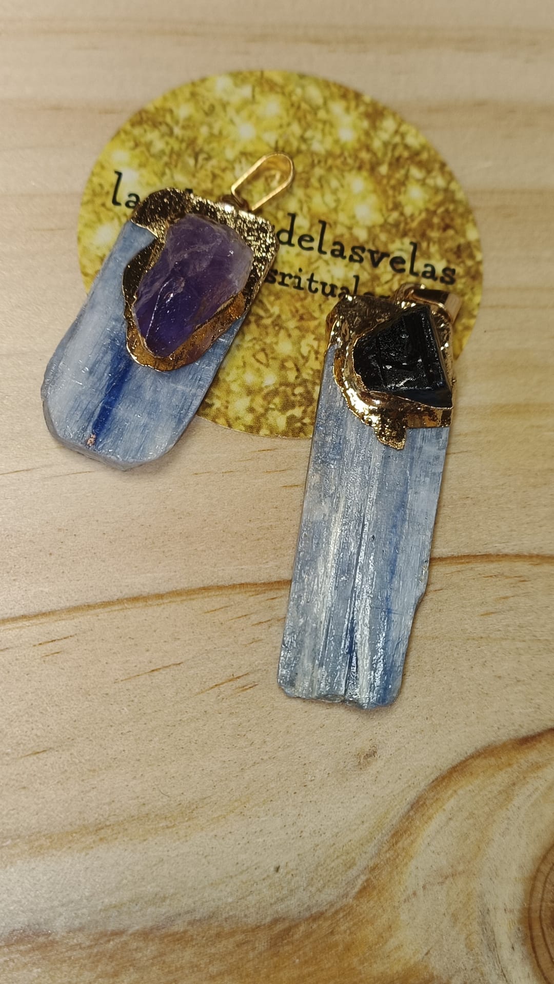 Colgante cianita con amatista
